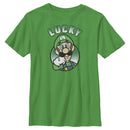 Boy's Nintendo Super Mario St. Patrick's Day Lucky Luigi Retro T-Shirt