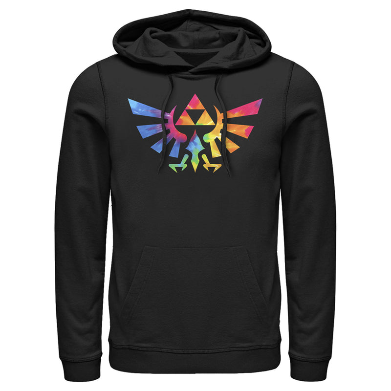 Men's Nintendo Legend of Zelda Tie Dye Crest Pull Over Hoodie