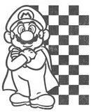 Men's Nintendo Black and White Retro Mario Baseball Tee