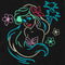 Men's The Little Mermaid Ariel Neon Light Print T-Shirt