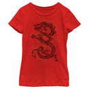 Girl's Mulan Mushu Large Tattoo T-Shirt