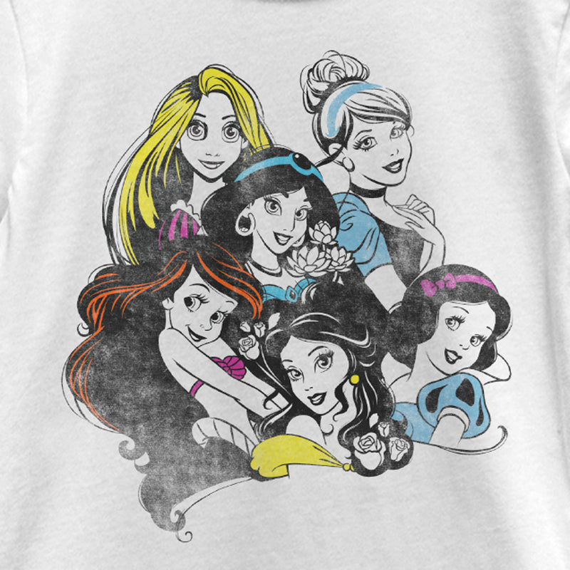 Girl's Disney Princess Group Bold Color Pop T-Shirt