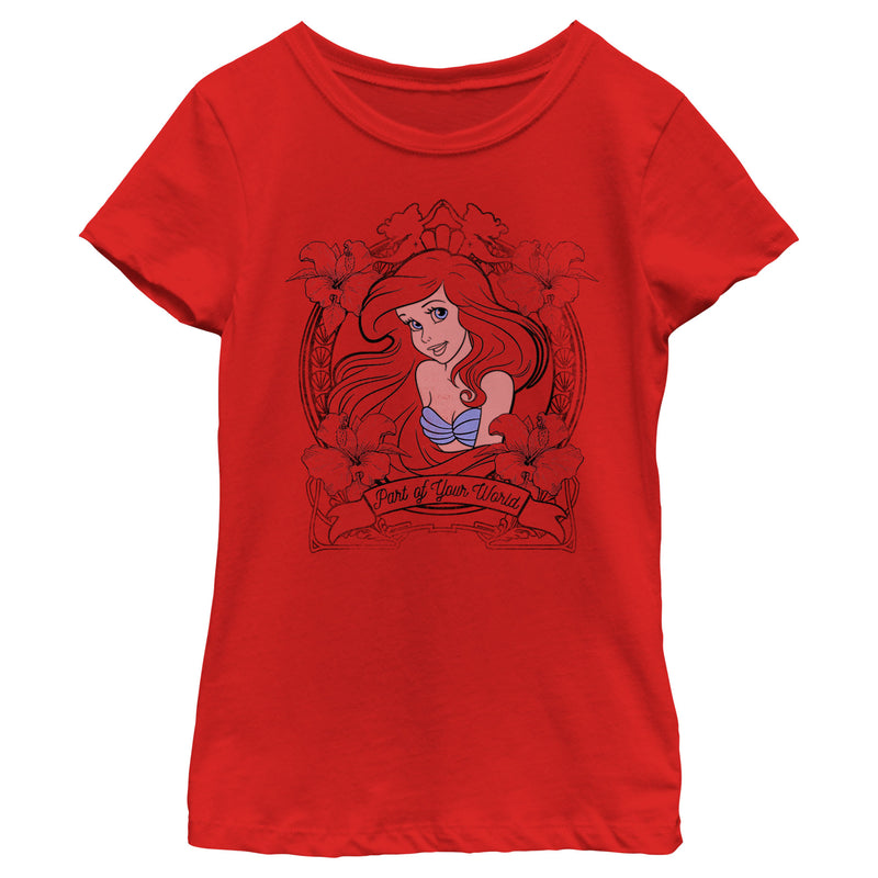 Girl's The Little Mermaid Ariel Part of Your World T-Shirt