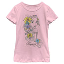 Girl's Disney Tangled Flower Sketch T-Shirt