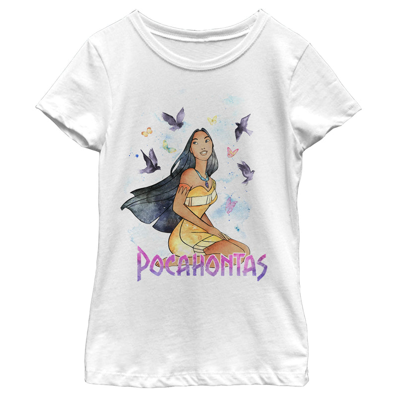 Girl's Pocahontas Free Spirit Watercolor T-Shirt