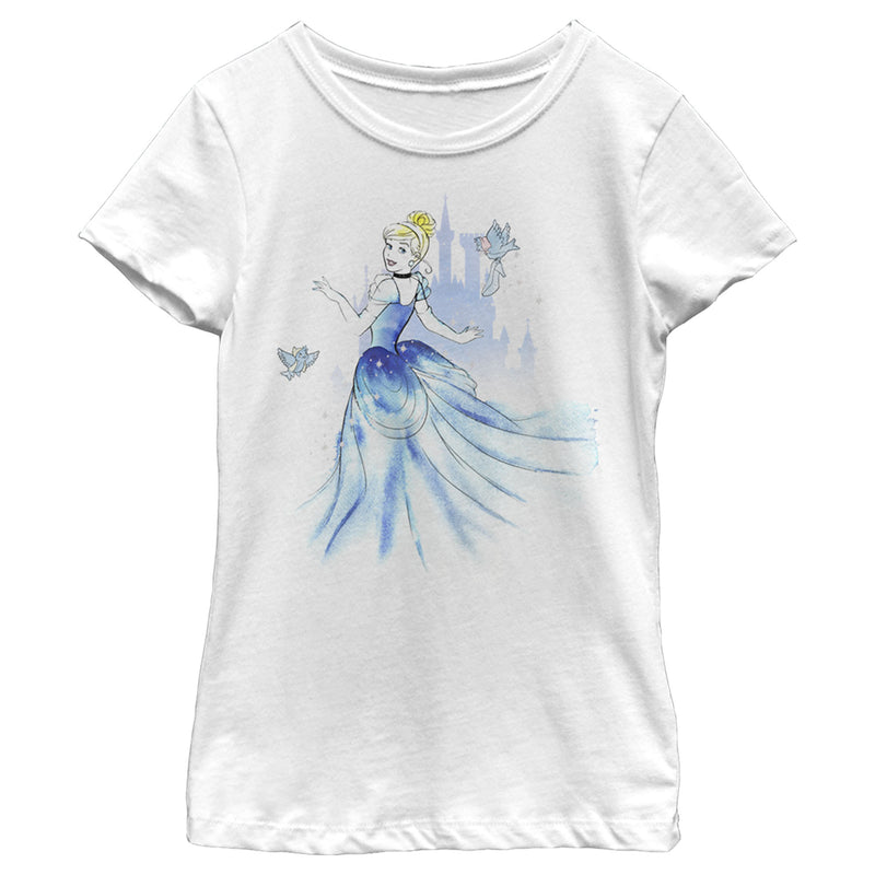 Girl's Cinderella Watercolor Dress T-Shirt
