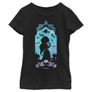 Girl's Aladdin Jasmine Watercolor Silhouette T-Shirt