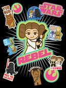 Girl's Star Wars Rebels Cute Stickers T-Shirt