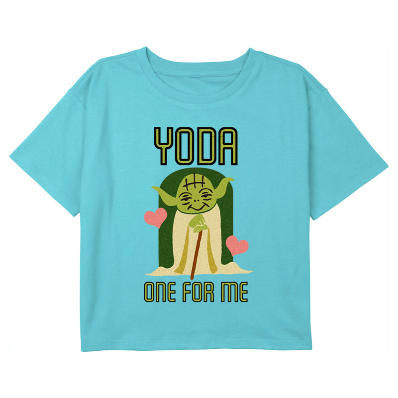 Girl's Star Wars Valentine's Day Cute Yoda One for Me T-Shirt