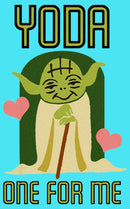 Girl's Star Wars Valentine's Day Cute Yoda One for Me T-Shirt