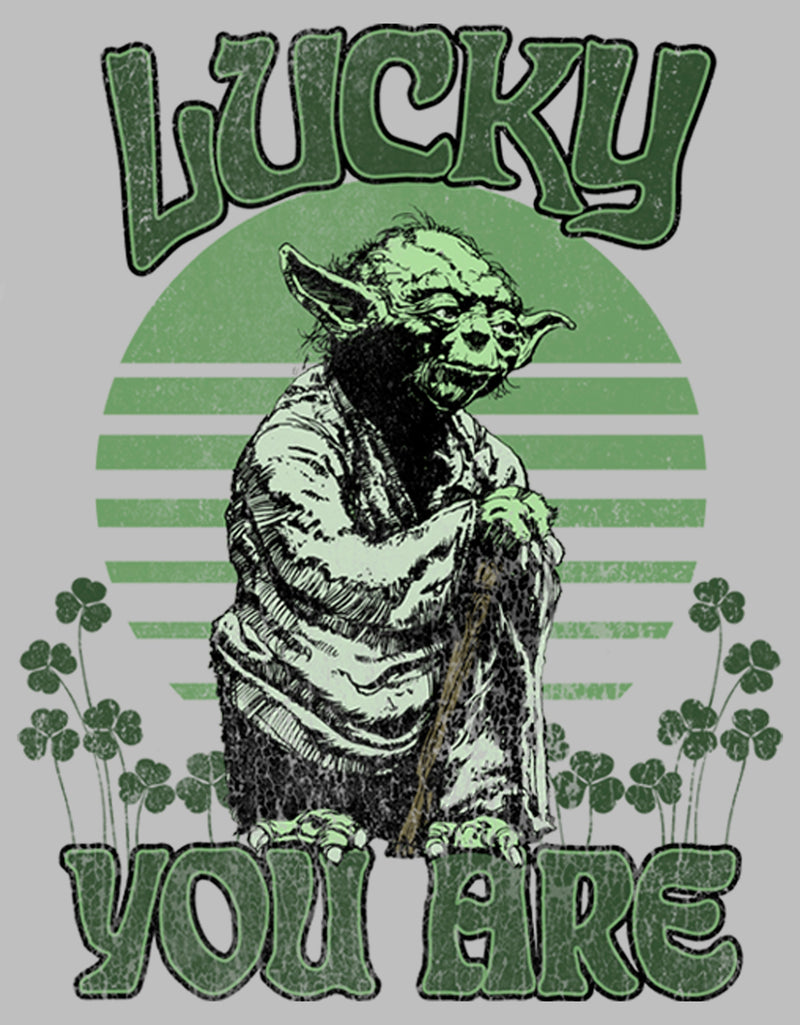 Men's Star Wars St. Patrick's Day Yoda Lucky You Are Clovers Long Sleeve Shirt