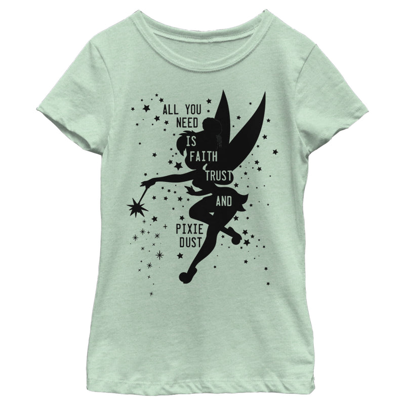 Girl's Peter Pan Tinkerbell Faith Trust and Pixie Dust T-Shirt
