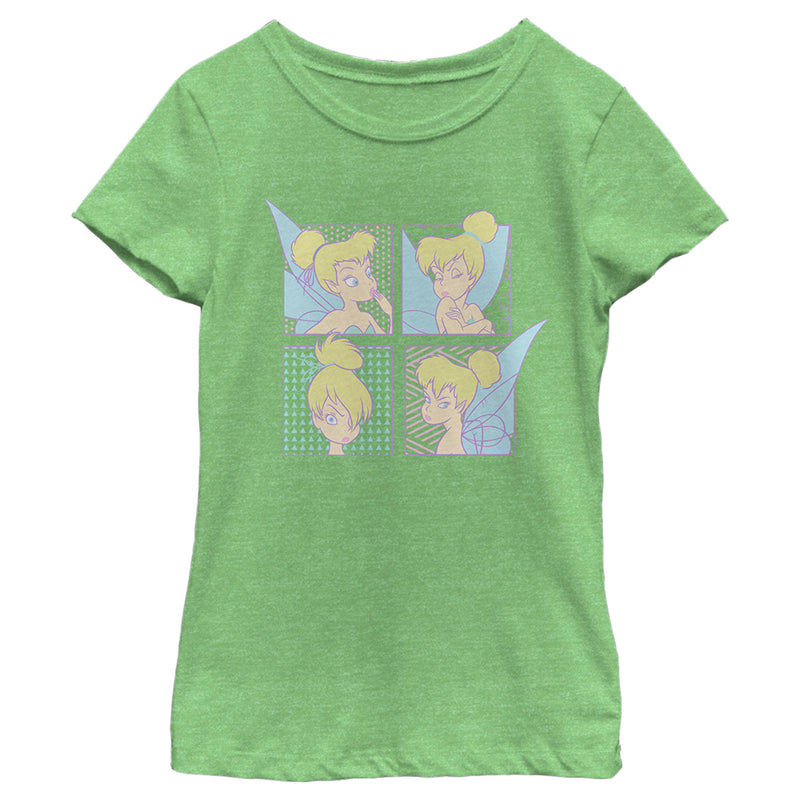 Girl's Peter Pan Tinker Bell Face Squares T-Shirt