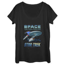 Women's Star Trek: The Original Series USS Enterprise Space The Final Frontier Scoop Neck