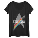 Women's Star Trek Enterprise Starfleet Rainbow Streak Scoop Neck