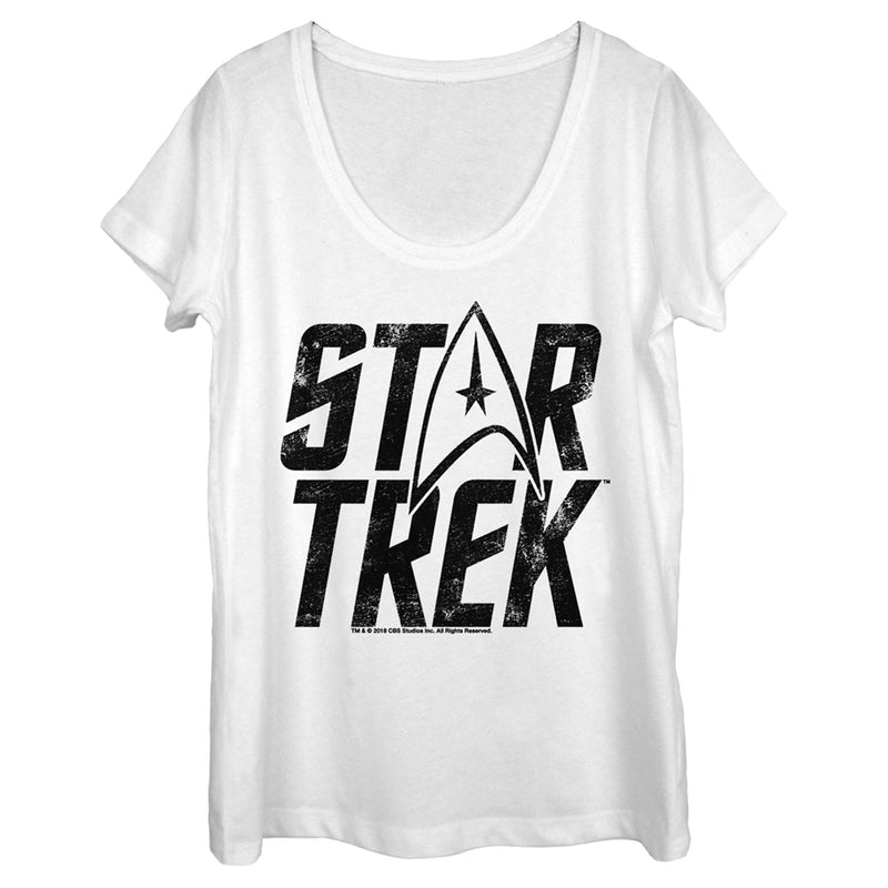 Women's Star Trek: The Original Series Distressed Logo Scoop Neck