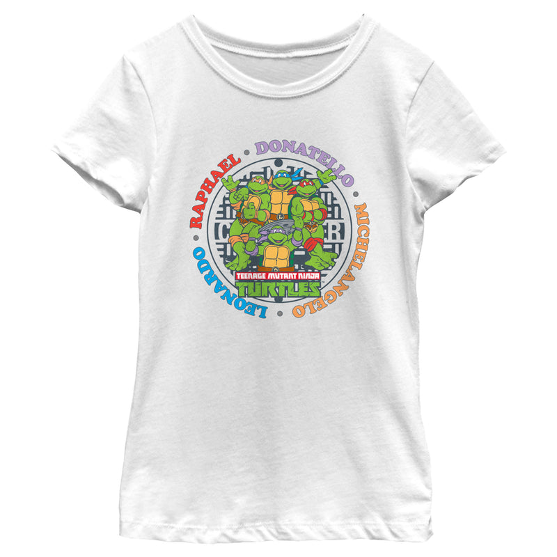 Girl's Teenage Mutant Ninja Turtles Colorful Heroes Circle T-Shirt