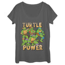 Women's Teenage Mutant Ninja Turtles Distressed Turtle Power Scoop Neck