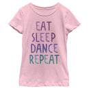 Girl's Lost Gods Eat Sleep Dance Repeat Watercolor T-Shirt