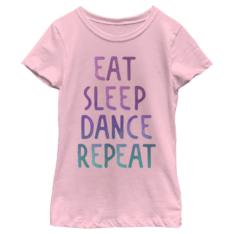 Girl's Lost Gods Eat Sleep Dance Repeat Watercolor T-Shirt