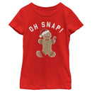 Girl's Lost Gods Christmas Oh Snap Gingerbread Cookie T-Shirt