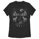 Women's Lost Gods Howling Wolves Poster T-Shirt