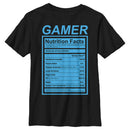 Boy's Lost Gods Gamer Nutrition Facts Label T-Shirt