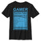 Boy's Lost Gods Gamer Nutrition Facts Label T-Shirt