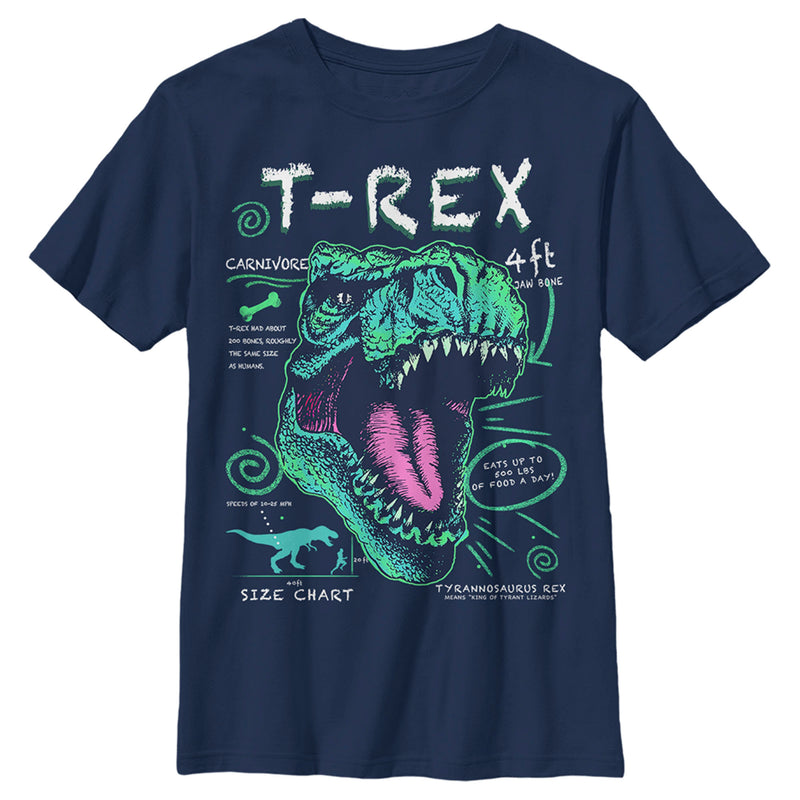 Boy's Lost Gods T-Rex Schematic Detail T-Shirt