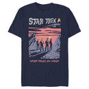 Men's Star Trek: The Original Series Explore New Worlds Cartoon Poster T-Shirt