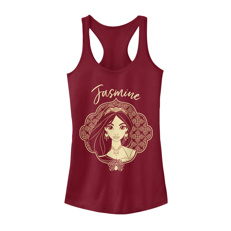 Junior's Aladdin Jasmine Ornate Frame Racerback Tank Top