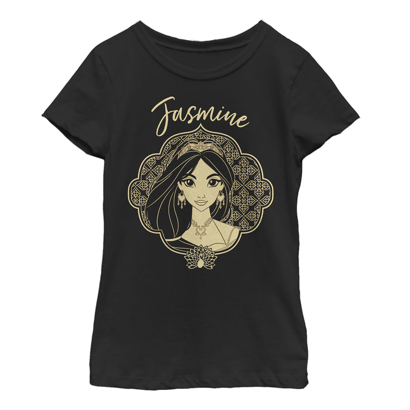 Girl's Aladdin Jasmine Ornate Frame T-Shirt