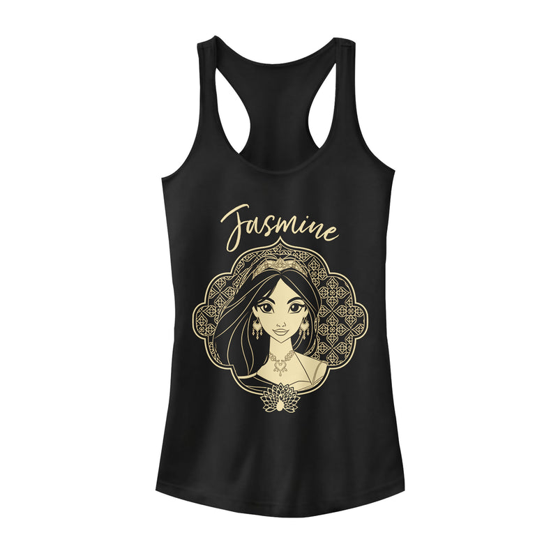 Junior's Aladdin Jasmine Ornate Frame Racerback Tank Top