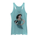 Women's Aladdin Jasmine Sketch Profile Racerback Tank Top