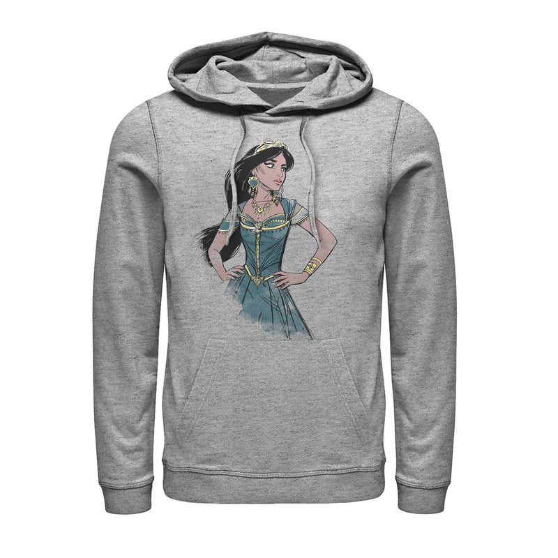 Men's Aladdin Jasmine Sketch Profile Pull Over Hoodie