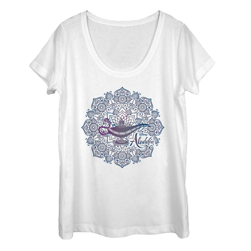 Women's Aladdin Magical Lamp Mandala Symbol Scoop Neck