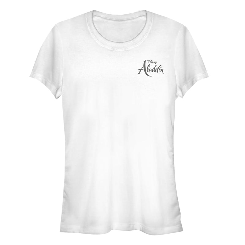 Junior's Aladdin Title Logo Badge T-Shirt