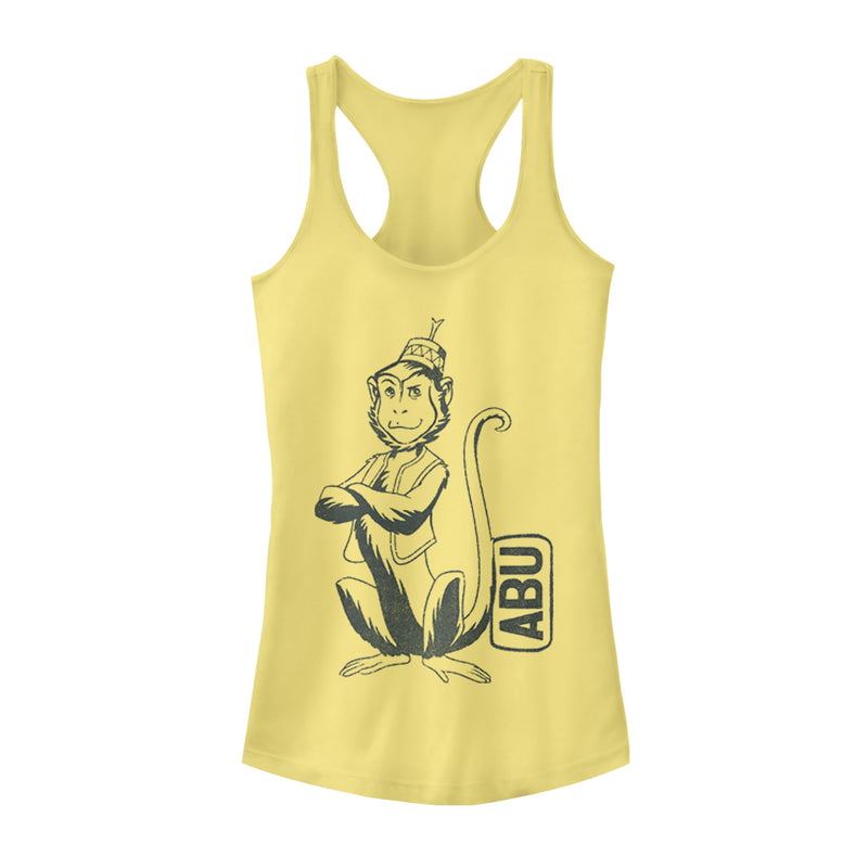 Junior's Aladdin Cartoon Abu Profile Racerback Tank Top