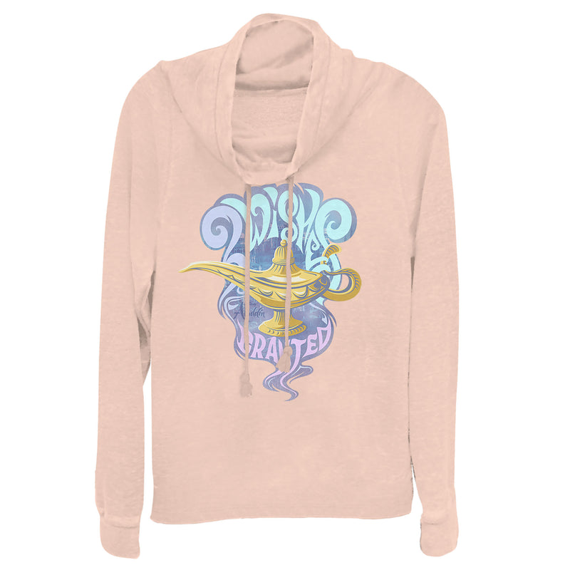 Junior's Aladdin Vintage 3 Wishes Cowl Neck Sweatshirt