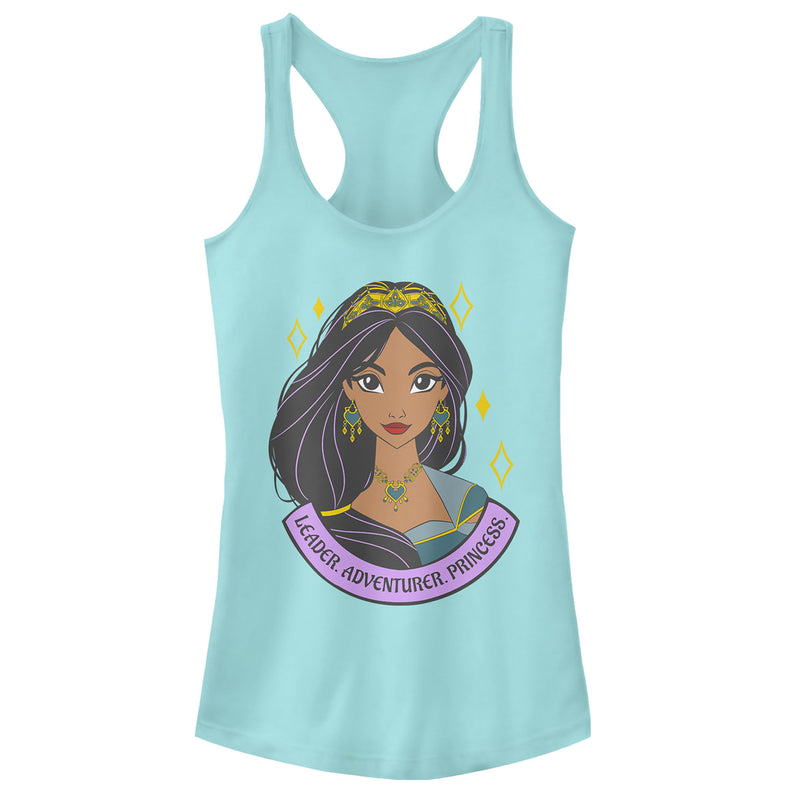 Junior's Aladdin Jasmine Leader Portrait Racerback Tank Top