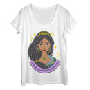 Women's Aladdin Jasmine Leader Portrait Scoop Neck