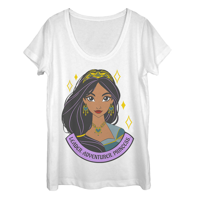 Women's Aladdin Jasmine Leader Portrait Scoop Neck