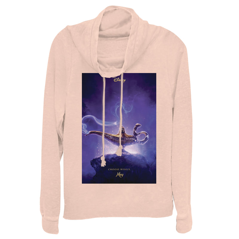 Junior's Aladdin Choose Wisely Movie Poster Cowl Neck Sweatshirt