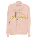 Junior's Aladdin Script Logo Cowl Neck Sweatshirt