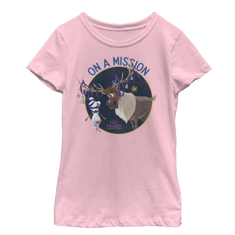 Girl's Frozen Olaf Sven Mission T-Shirt