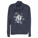 Junior's Frozen Olaf Smile Cowl Neck Sweatshirt