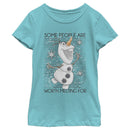 Girl's Frozen Olaf Some People Are Worth Melting For T-Shirt