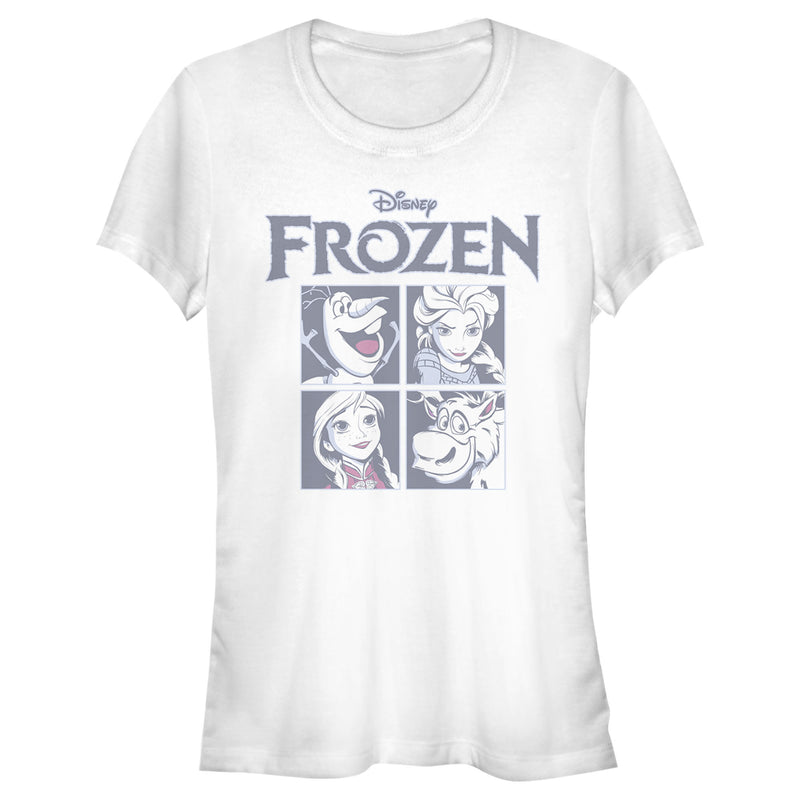 Junior's Frozen Character Squares T-Shirt