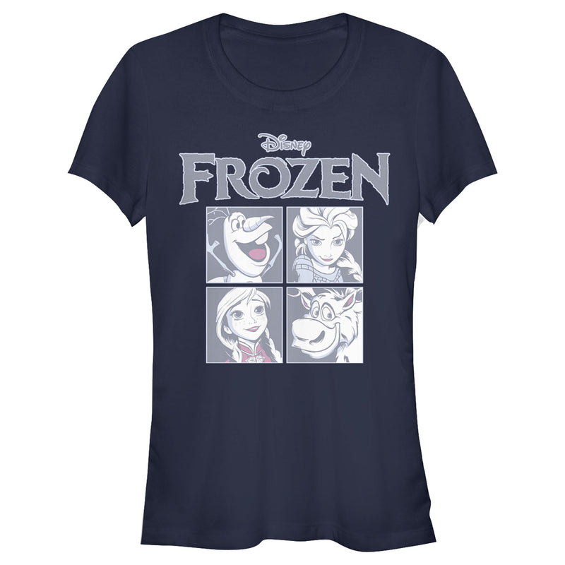 Junior's Frozen Character Squares T-Shirt