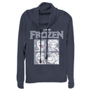 Junior's Frozen Character Squares Cowl Neck Sweatshirt